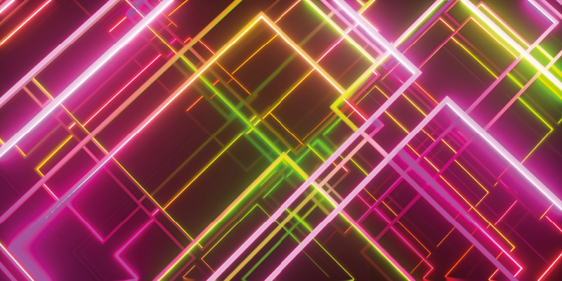 Neon Line Art modern vinyl carpet - TenStickers