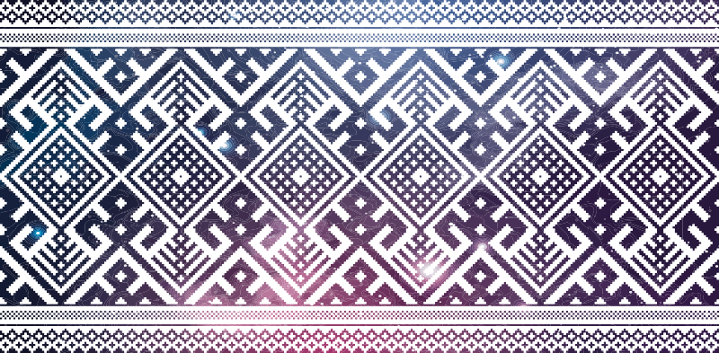 Cosmic pixel weave ethnic vinyl carpet - TenStickers