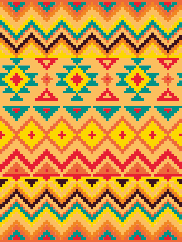 Vibrant Geometric Motif ethnic vinyl carpet - TenStickers