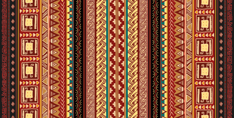 Bedroom vinyl carpet with ethnic stripe patterns - TenStickers