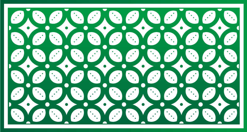 Geometric leaf motif kitchen vinyl carpet - TenStickers