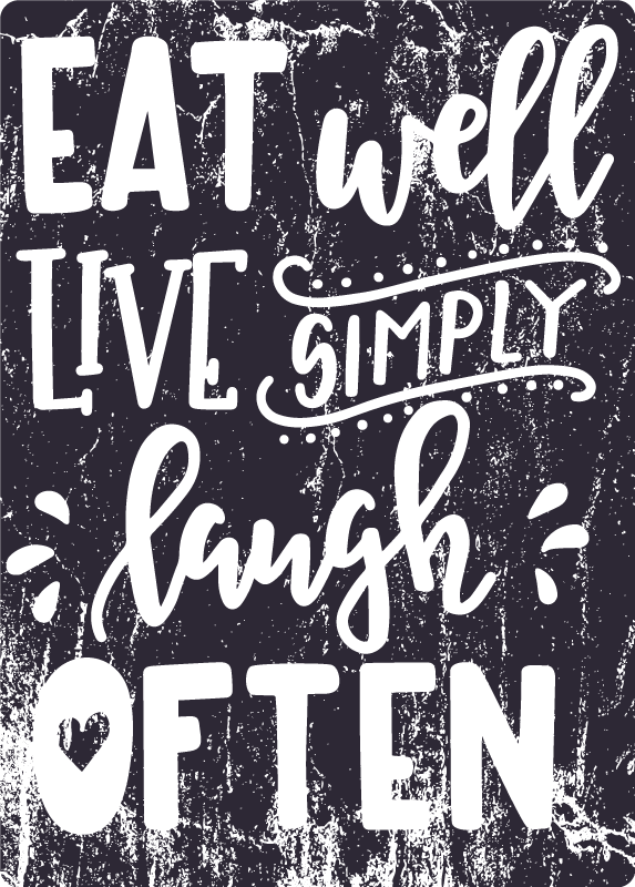 Eat well and laugh often kitchen vinyl carpet - TenStickers