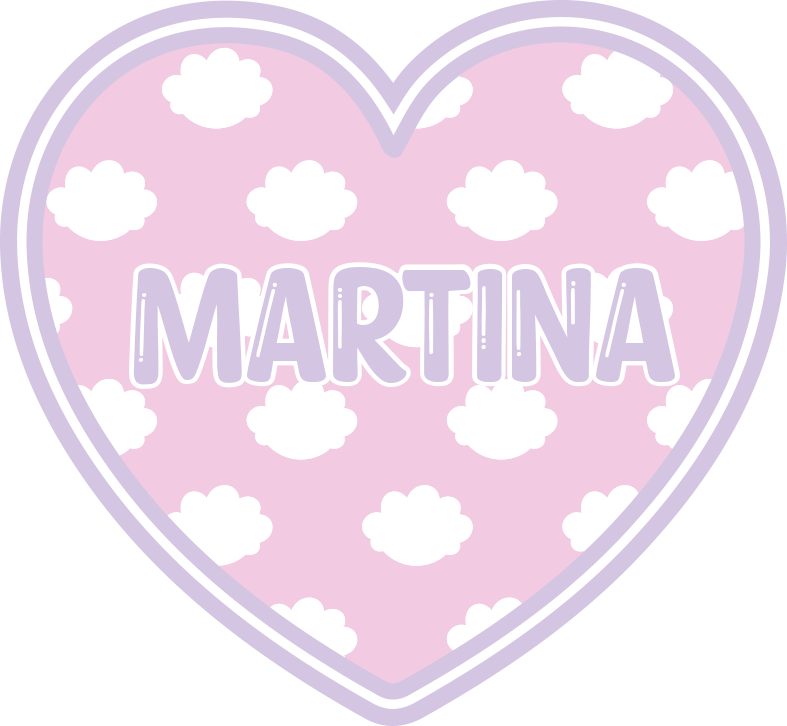 Heart shaped with clouds custom vinyl carpet - TenStickers