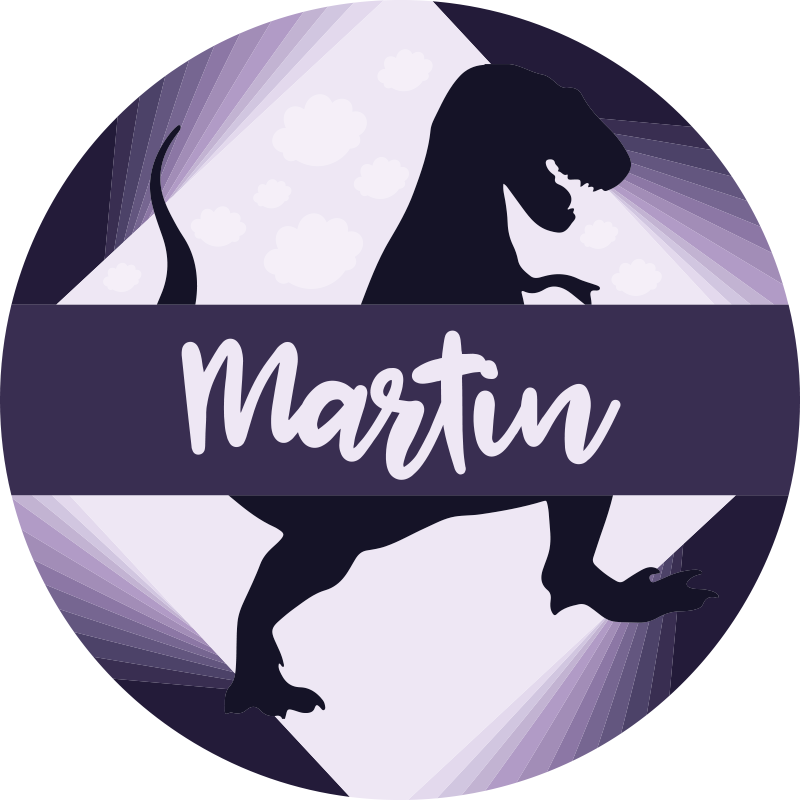 Velociraptor with name kids vinyl carpet - TenStickers