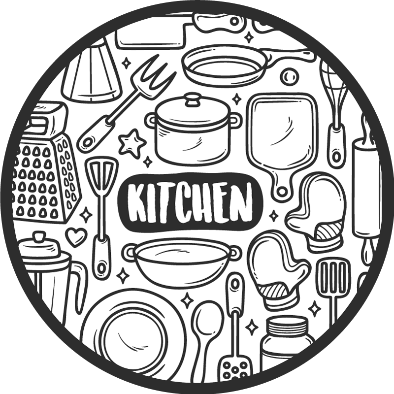 Essentials graphic circular vinyl carpet - TenStickers