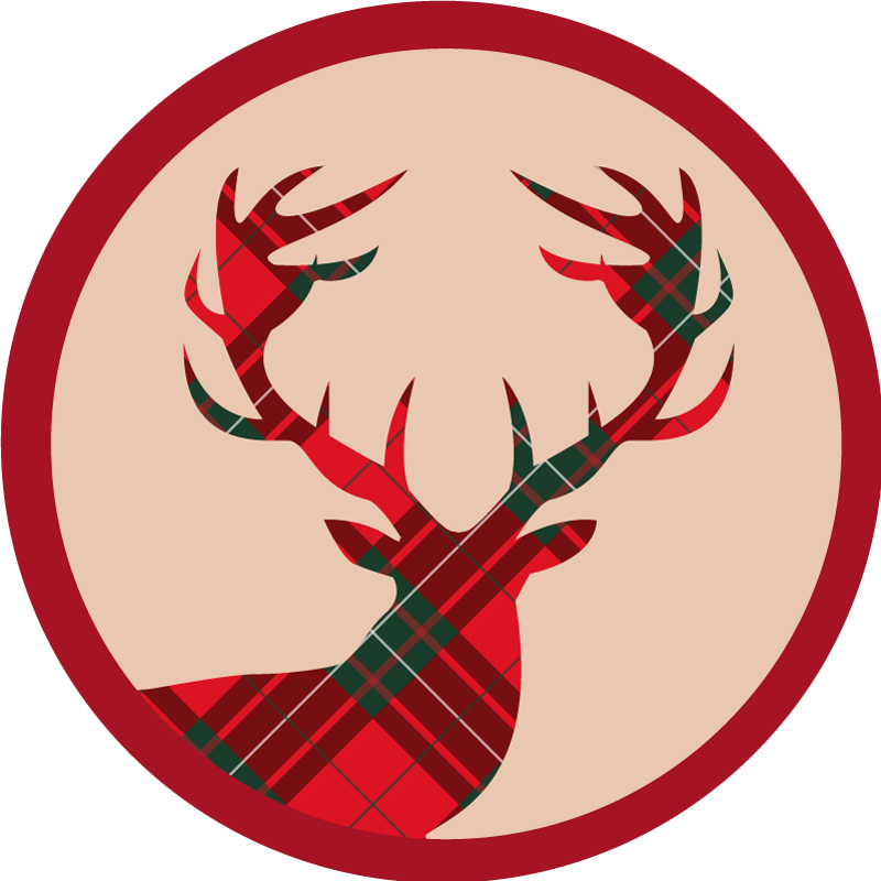 Stylish deer silhouette Christmas vinyl carpet - TenStickers