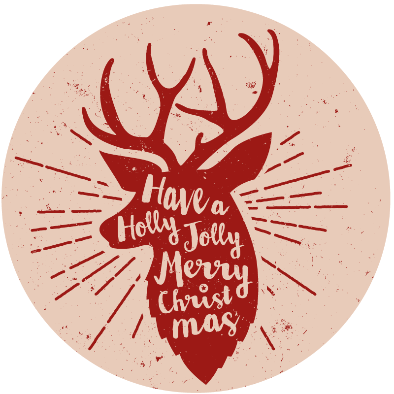 Christmas vinyl carpet with reindeer design - TenStickers