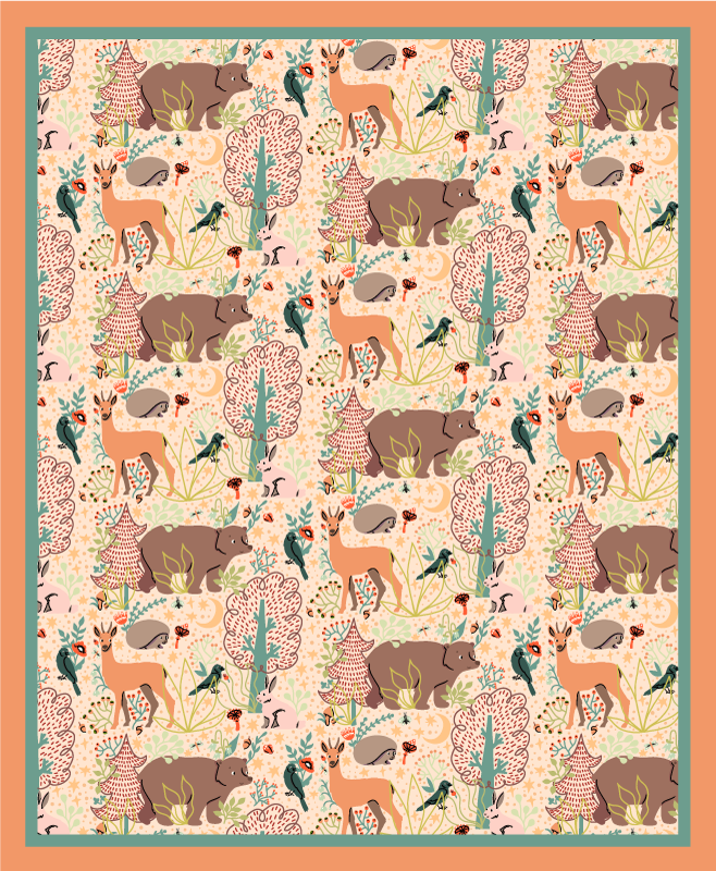 Woodland creatures design animal vinyl carpet - TenStickers