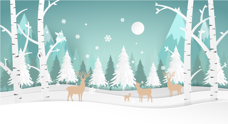 Winter Woodland Scene nature vinyl carpet - TenStickers