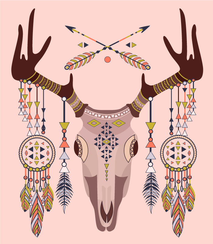 Stylish Antler Motif ethnic vinyl carpet - TenStickers