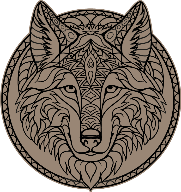 Brown wolf design animal vinyl carpet - TenStickers