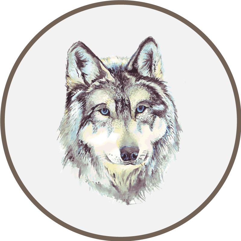 Wolf Illustration animal vinyl carpet - TenStickers
