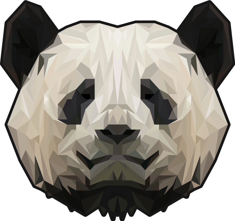 Geometric panda face animal vinyl carpet - TenStickers