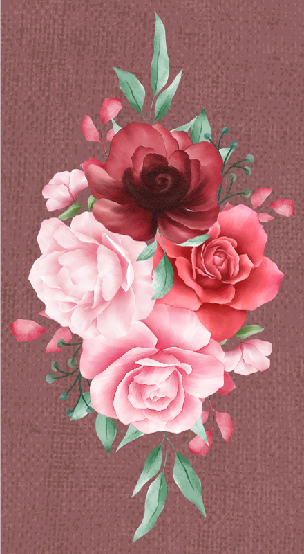 Rose Bouquet Elegance floral vinyl carpet - TenStickers