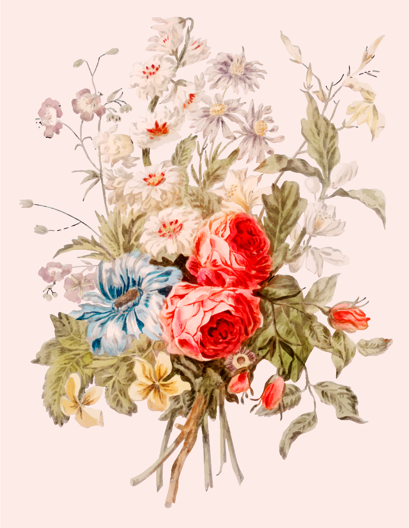 Elegant Bloom Composition floral vinyl carpet - TenStickers