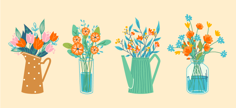 Blooming Centerpiece Showcase floral vinyl carpet - TenStickers