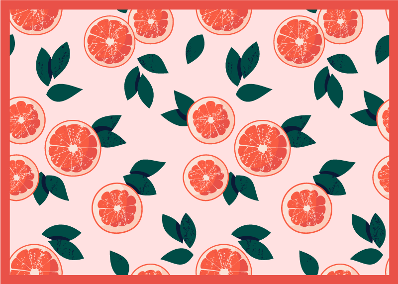 Blush citrus bloom floral vinyl carpet - TenStickers