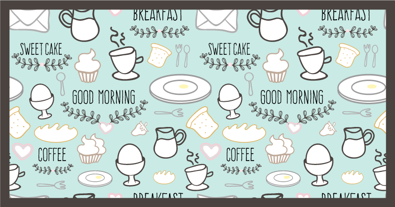 Breakfast Essentials kitchen vinyl carpet - TenStickers