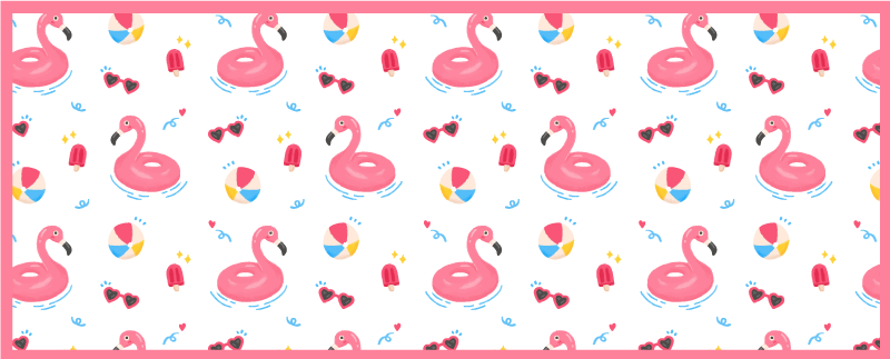 Flamingo summer design kitchen vinyl carpet - TenStickers