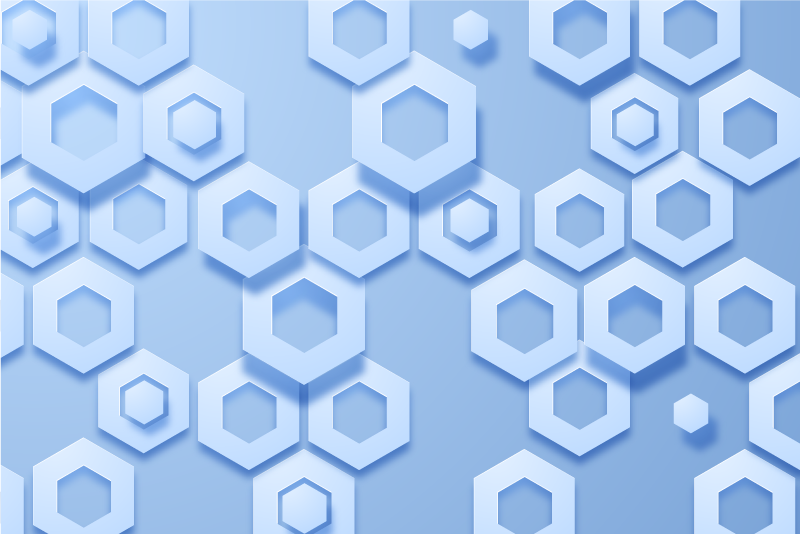 Hexagonal Blue Pattern geometric vinyl carpet - TenStickers