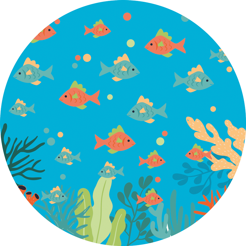 Colorful underwater scene bathroom vinyl carpet - TenStickers