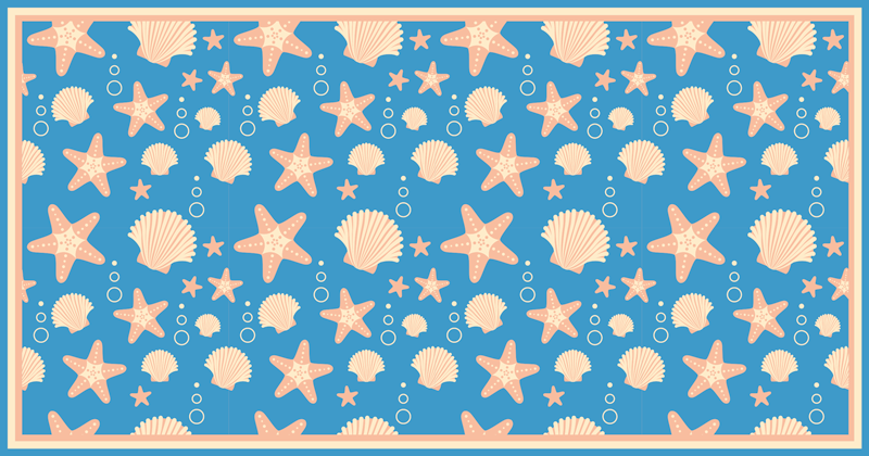 Marine Motif Composition bathroom vinyl carpet - TenStickers
