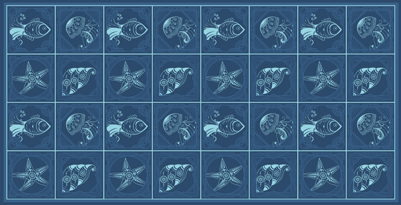 Marine life design bathroom vinyl carpet - TenStickers