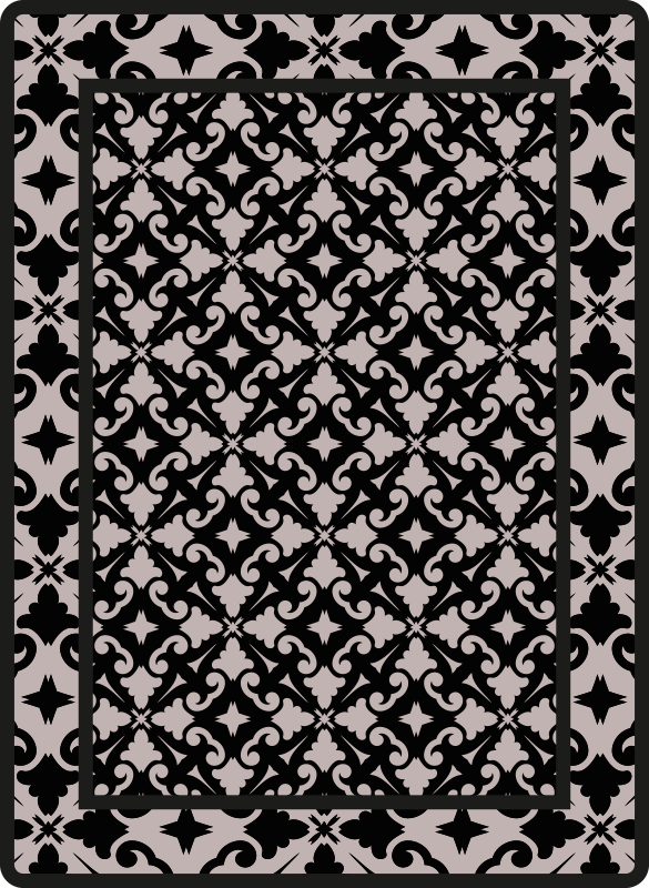 Elegant black pattern kitchen vinyl carpet - TenStickers