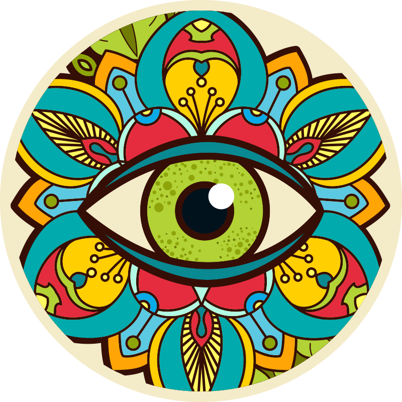 Colorful Eye Pattern mandala vinyl carpet - TenStickers