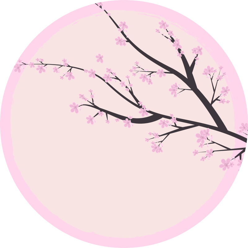 Cherry blossom branch floral vinyl carpet - TenStickers