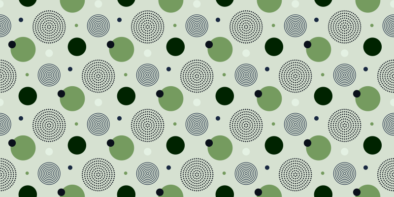 Green circular patterns kitchen vinyl carpet - TenStickers