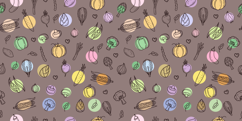 Colorful vegetable pattern kitchen vinyl carpet - TenStickers