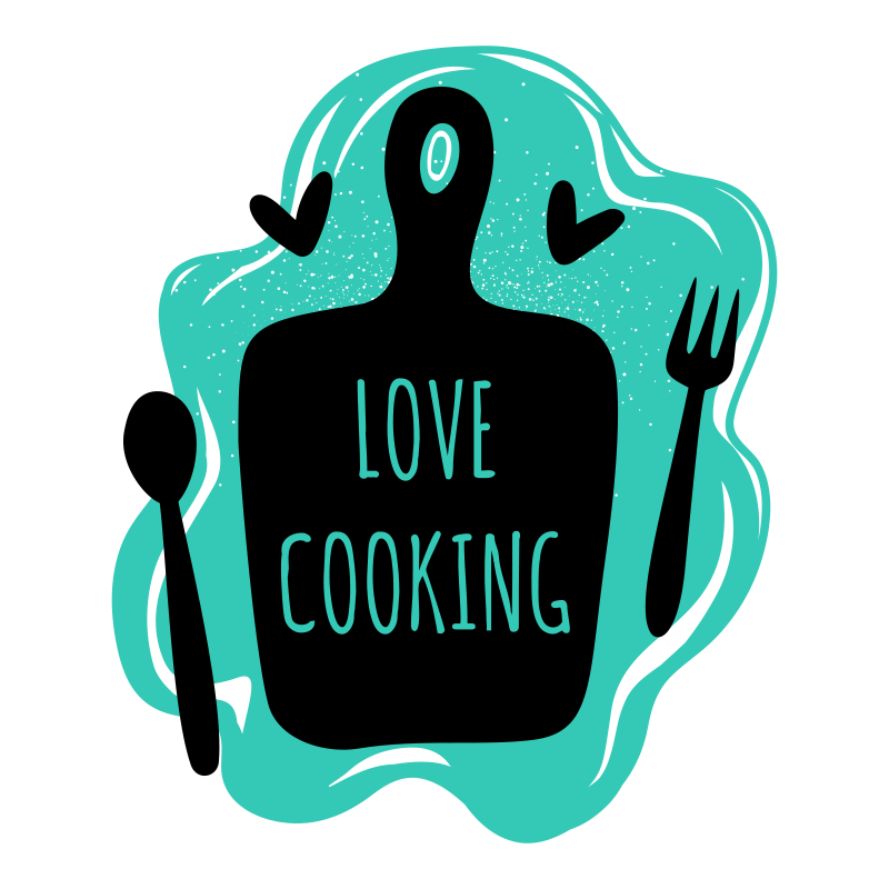 Cutting board love cooking kitchen vinyl carpet - TenStickers