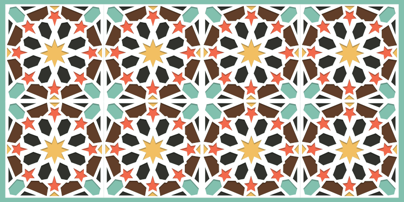 Colorful Starry Tiles tile vinyl carpet - TenStickers