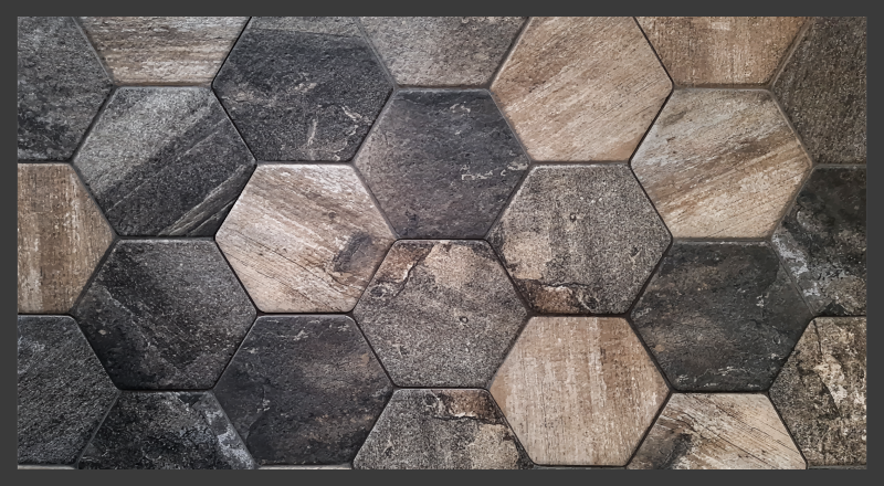 Hexagonal grey motif stone effect vinyl carpet - TenStickers