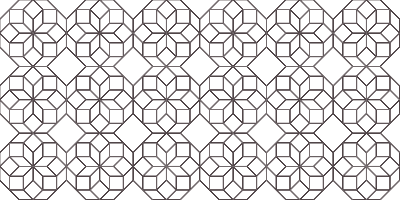 Black and white octagons geometric vinyl carpet - TenStickers
