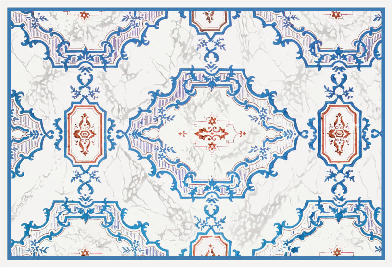 Elegant Blue Patterns marble vinyl carpet - TenStickers