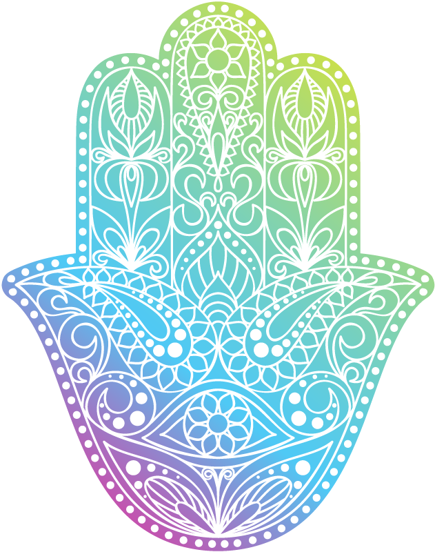 Gradient hand of Fatima mandala vinyl carpet - TenStickers