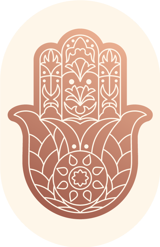 Beige Hand of  Fatima mandala vinyl carpet - TenStickers