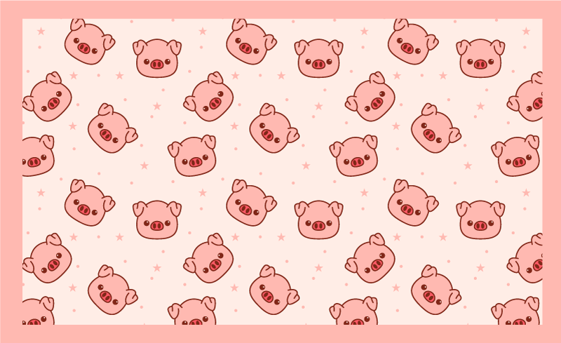 Cute Pig Patterns kids vinyl carpet - TenStickers