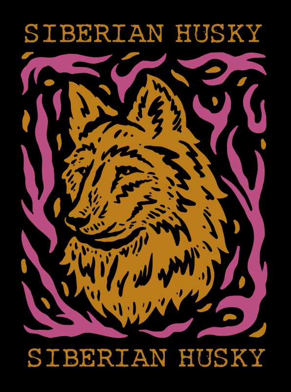 Siberian Husky portrait animal vinyl carpet - TenStickers