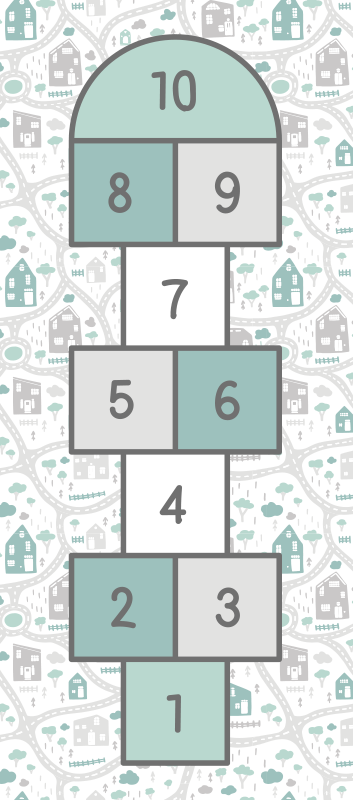 Hopscotch Play Area game vinyl carpet - TenStickers