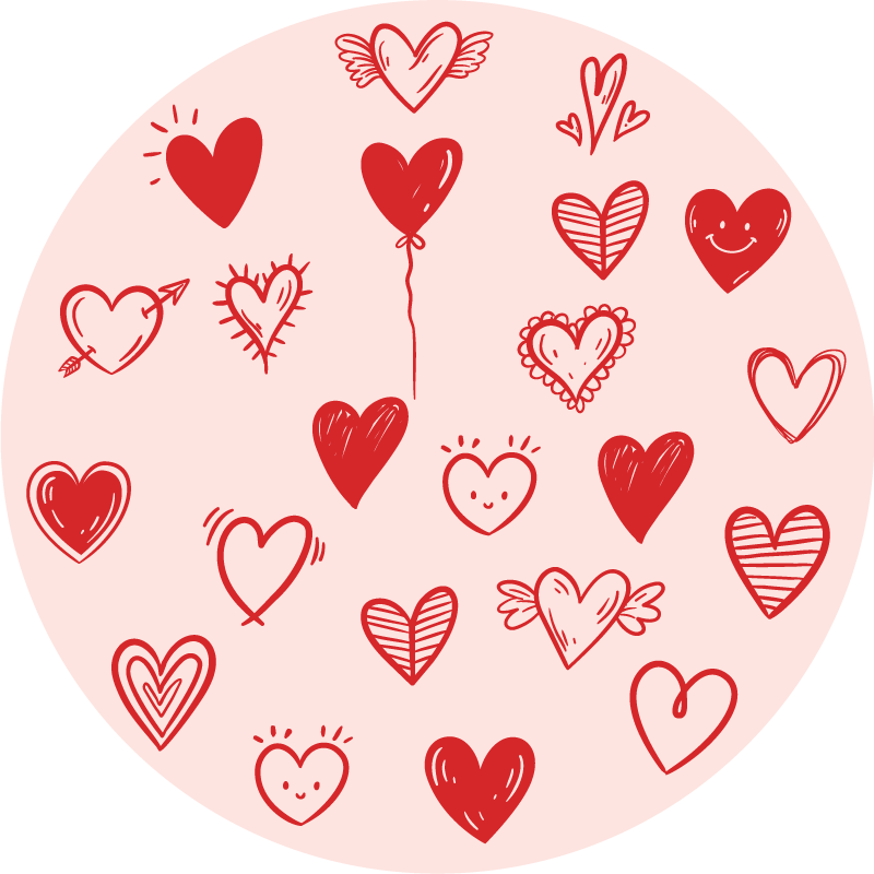 Heart illustration teen vinyl carpet - TenStickers
