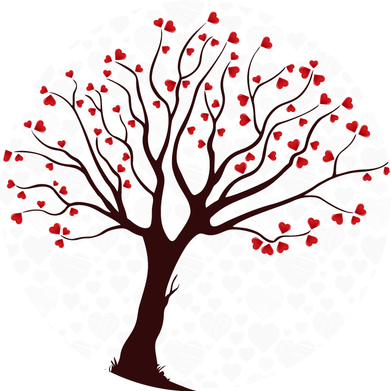 Tree Of Hearts floral vinyl carpet - TenStickers