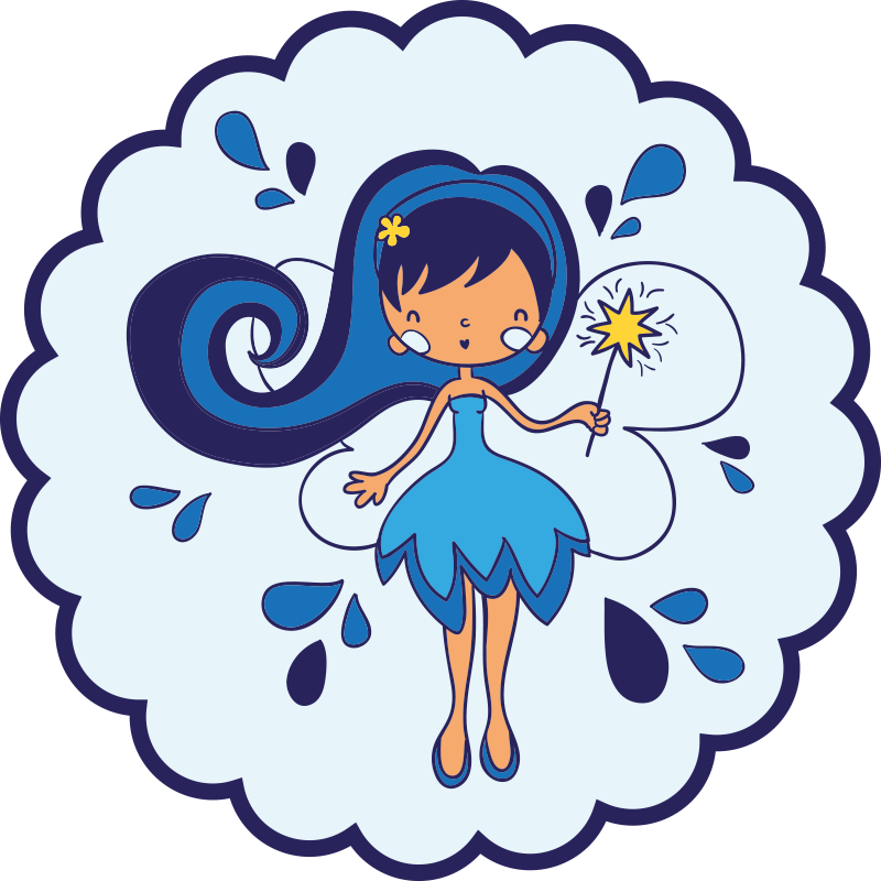 Blue fairy princess kids vinyl carpet - TenStickers