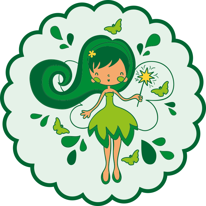 Green fairy character kids vinyl carpet - TenStickers