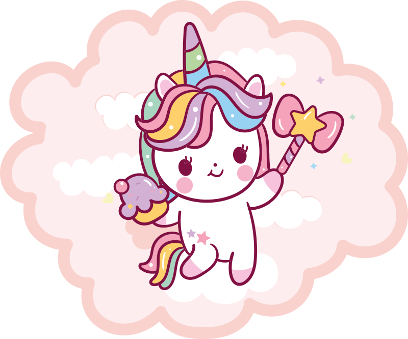 Baby unicorn with wand kids vinyl carpet - TenStickers