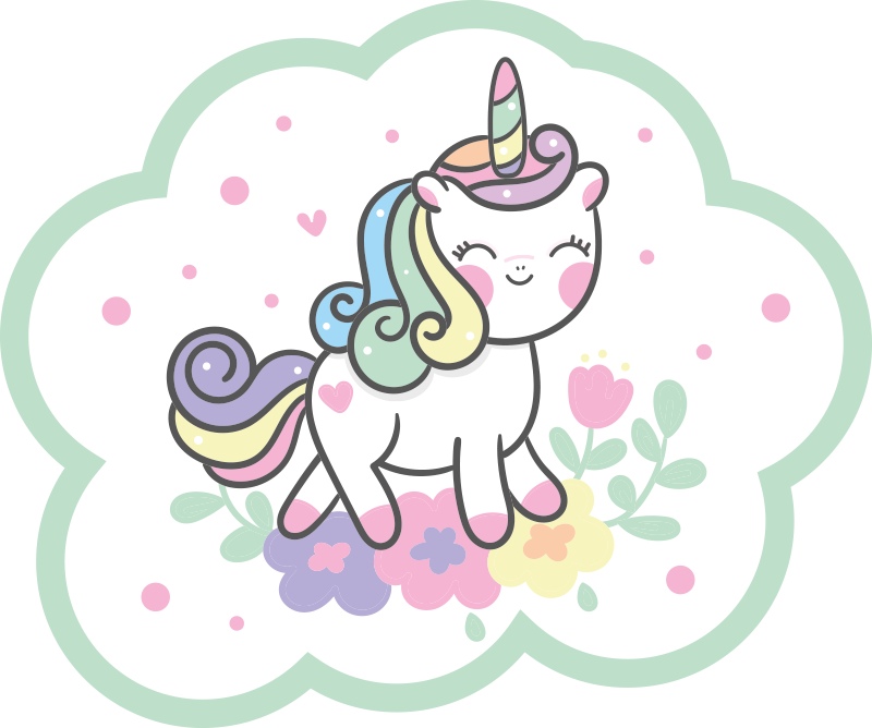 Cute Unicorn Illustration kids vinyl carpet - TenStickers