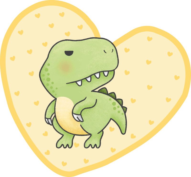Heart-Shaped Dino kids vinyl carpet - TenStickers