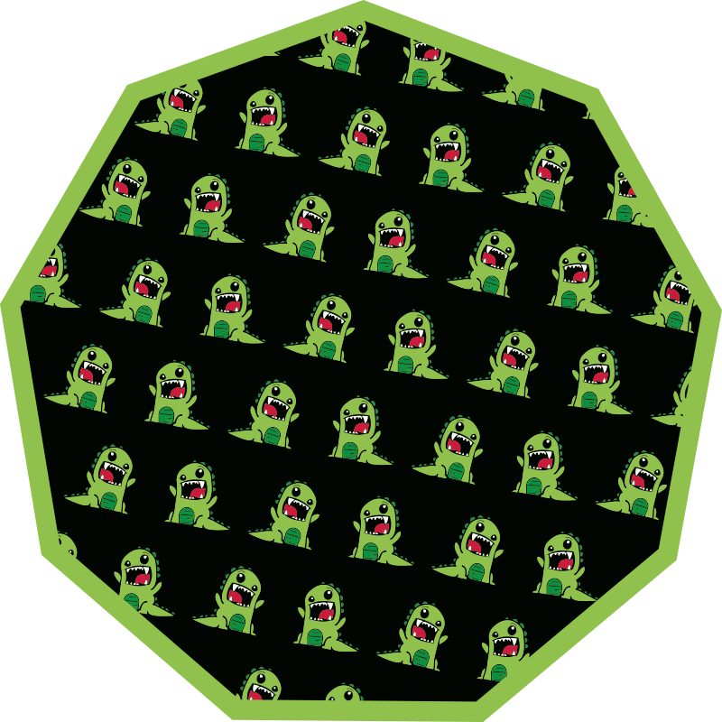 Cartoon Creature Pattern kids vinyl carpet - TenStickers